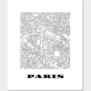 Map of Paris, France Minimalist Line Drawing Posters and Art